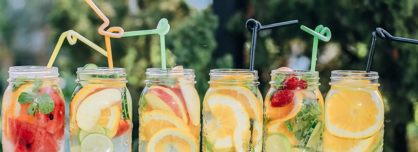Fresh juices prepared at the Santosa wellness centre