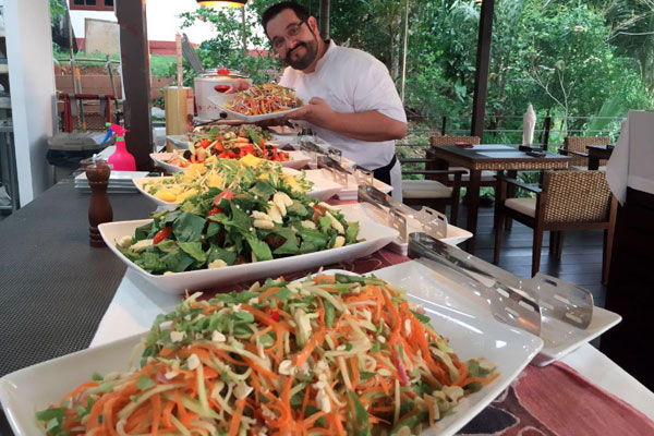 Santosa Resort Detox Wellness Spa Yoga Retreat Kata Beach Phuket Thailand RESORT Restaurant Buffet 600x400