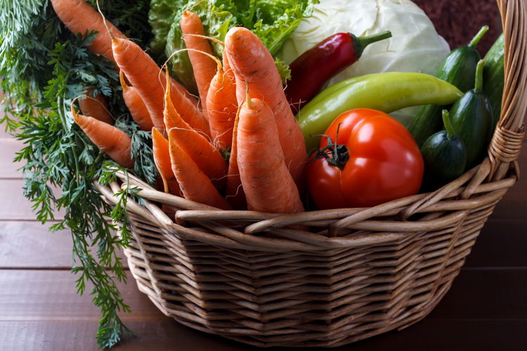 Basket With Vegetables Fasting Program Santosa Phuket