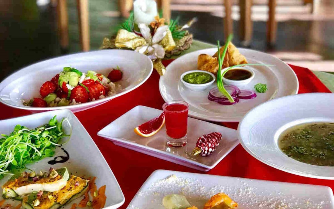 Santosa Detox Wellness Center Helathy Vehan Food With Red Fruits